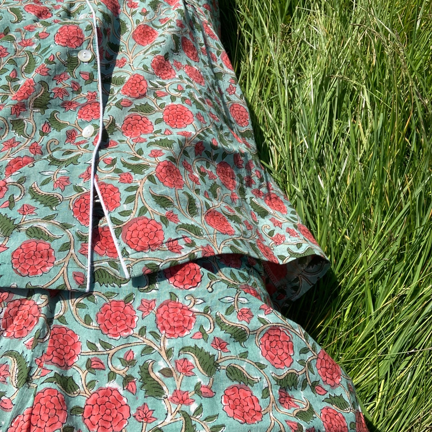 Pyjama Kort Roze Pioen
