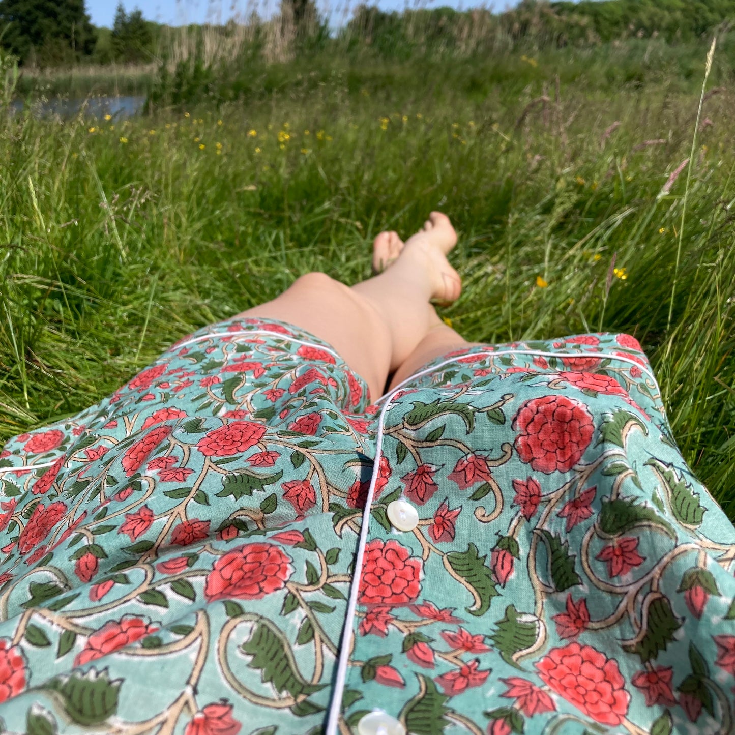 Pyjama Kort Roze Pioen