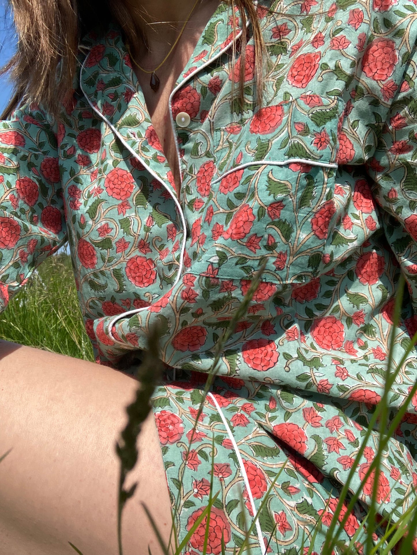 Pyjama Kort Roze Pioen