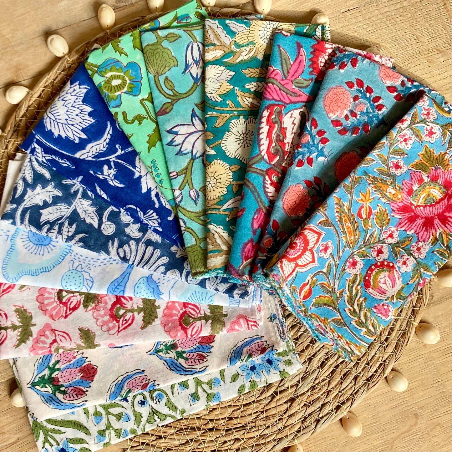 Servetten Verwoven WIt op Blauw