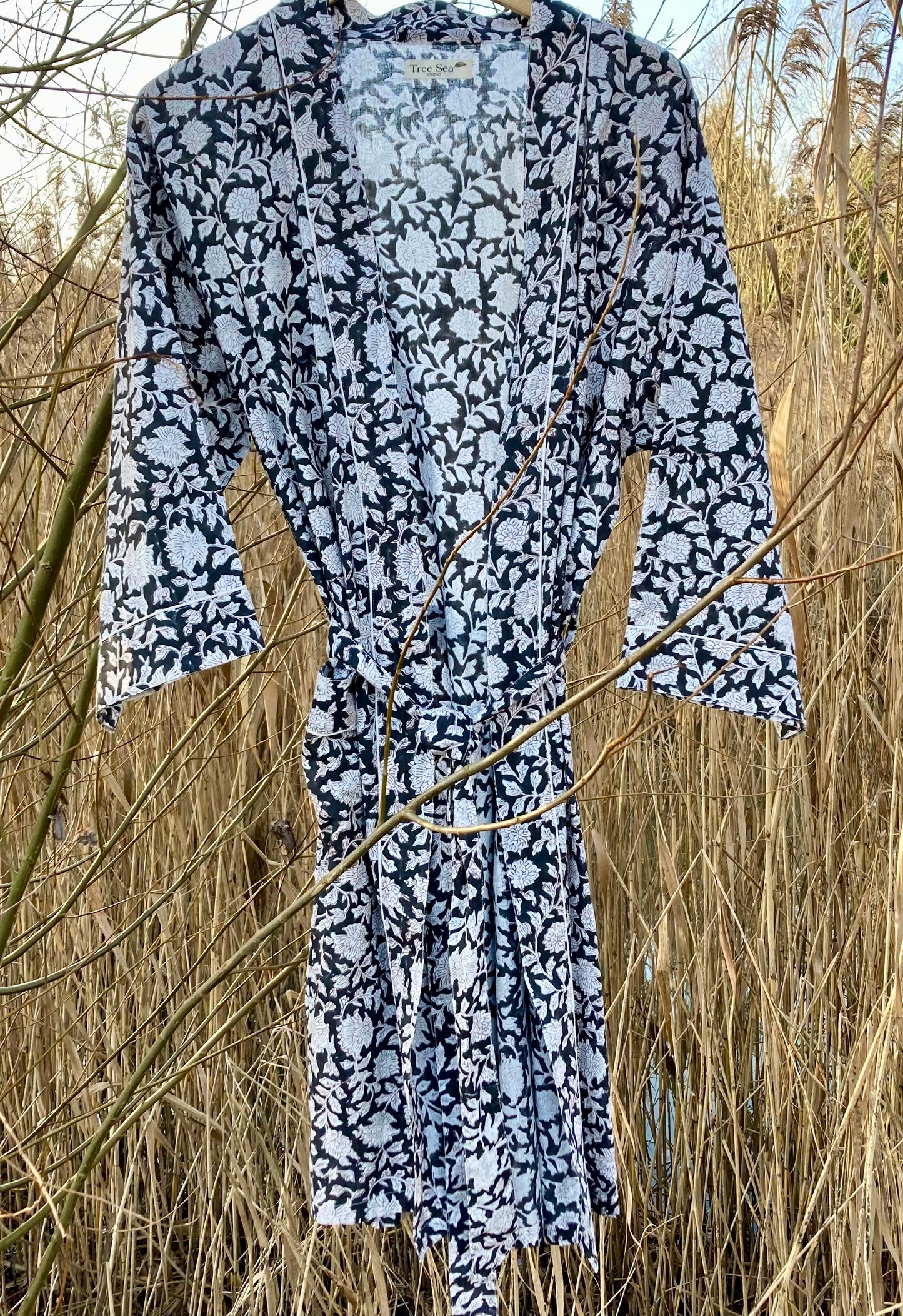 Kimono Witte Pioenroos