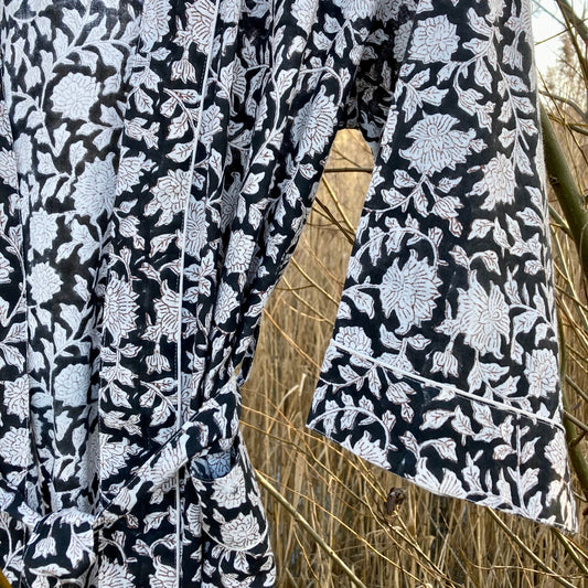 Kimono Witte Pioenroos