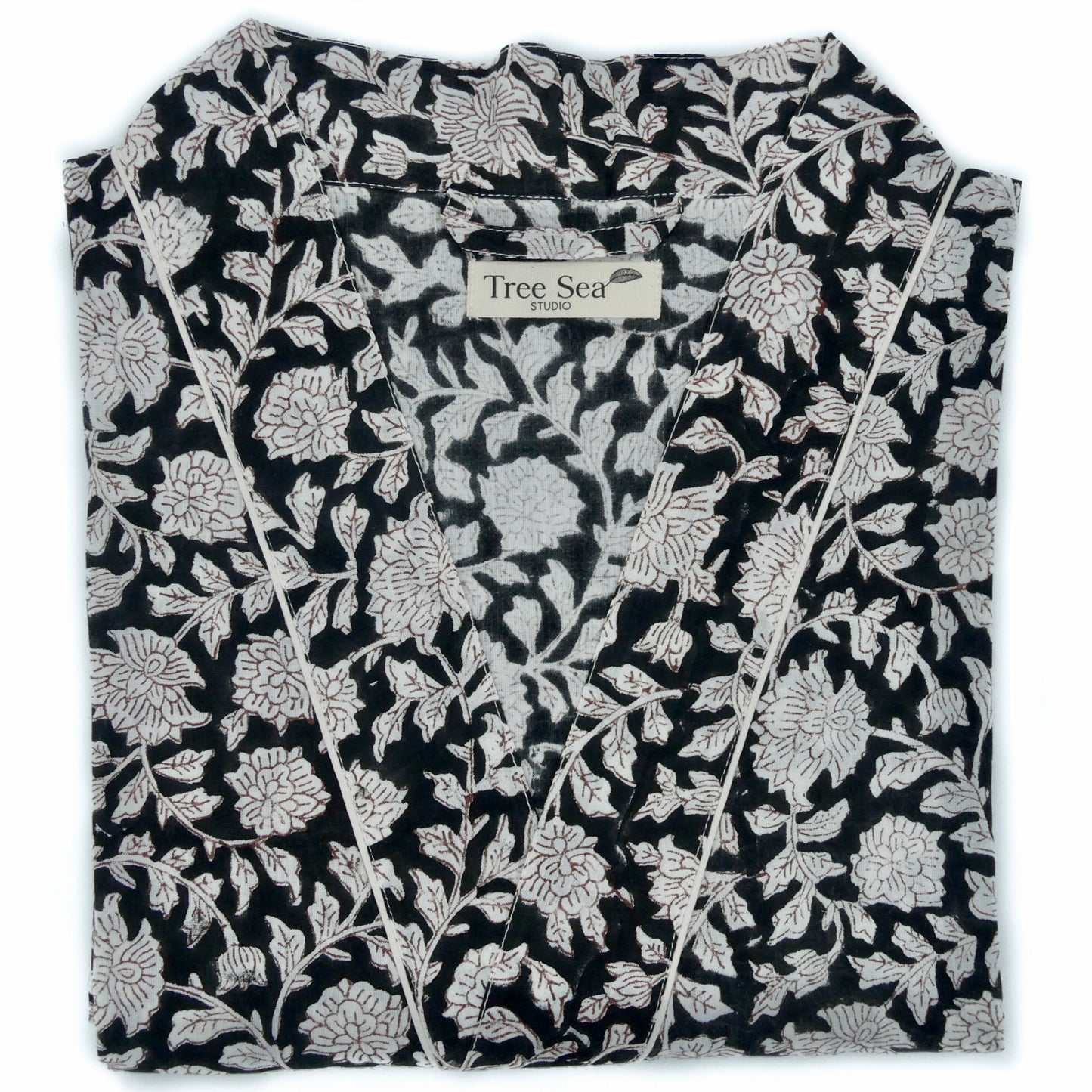 Kimono Witte Pioenroos