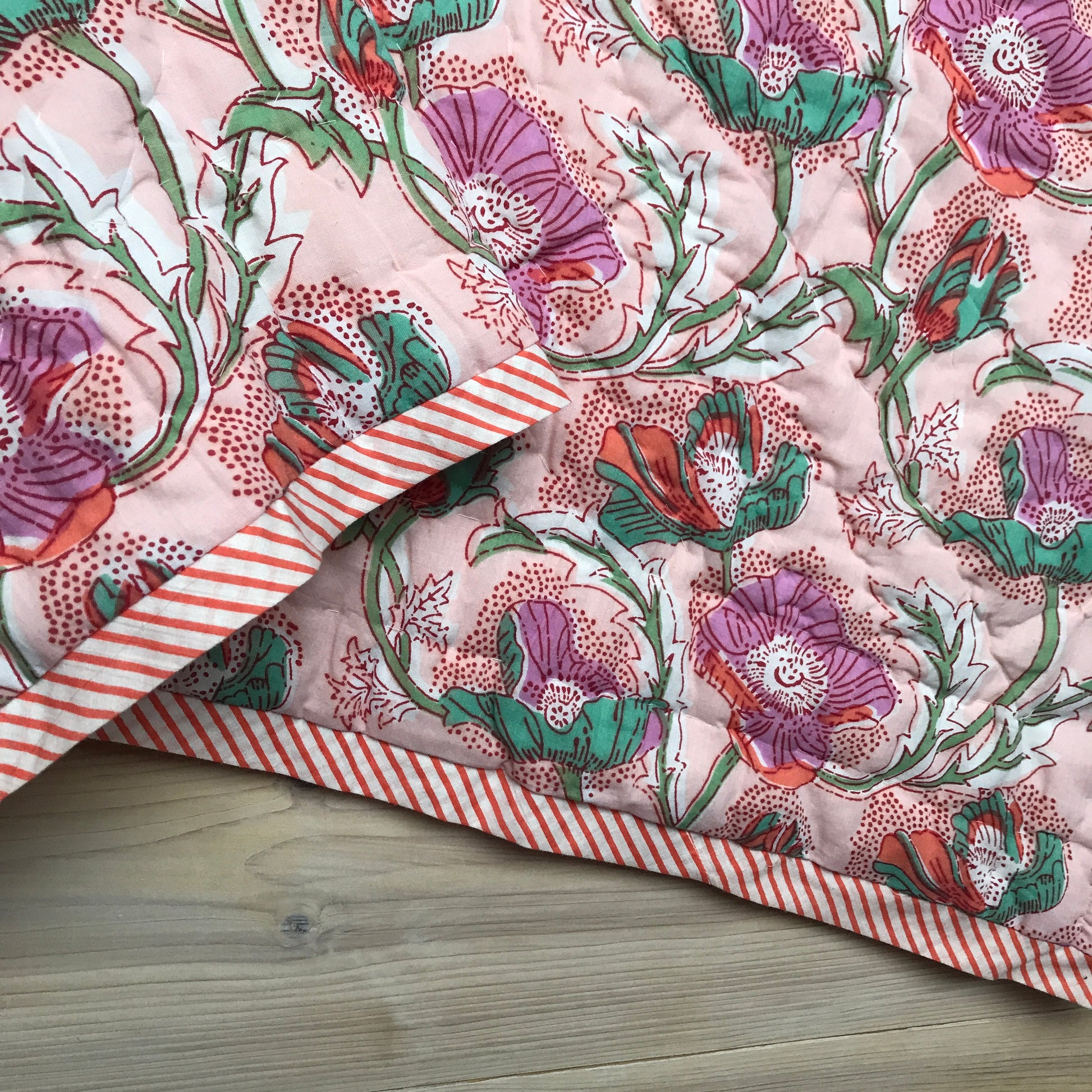 baby playmat pink quilted cotton in kids bedroom