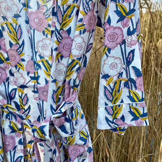 Kimono Rosa und Weiße Mohnblume