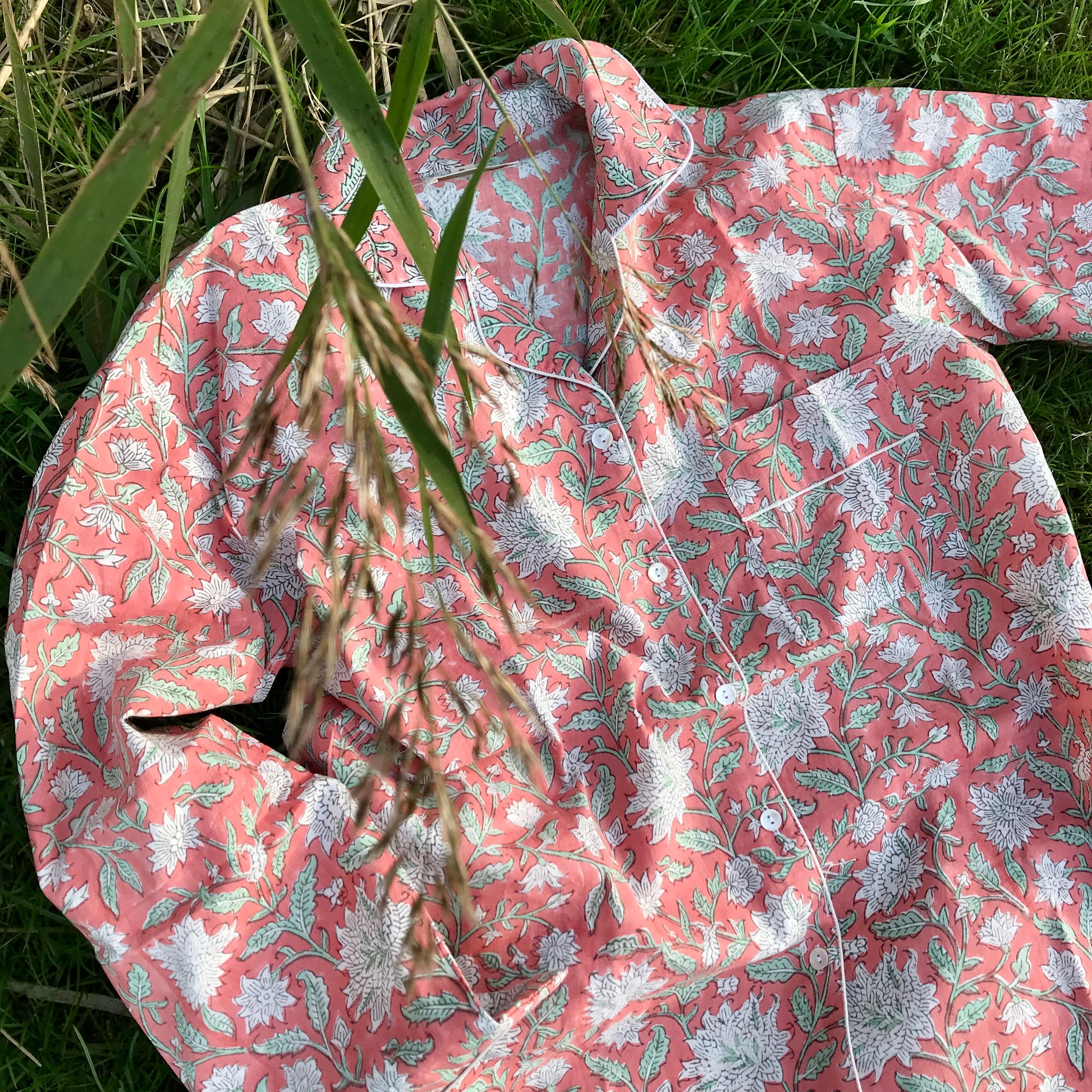 rose cotton pyjama with floral design