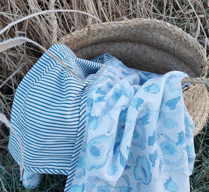 Baby Blanket Blue Anemone